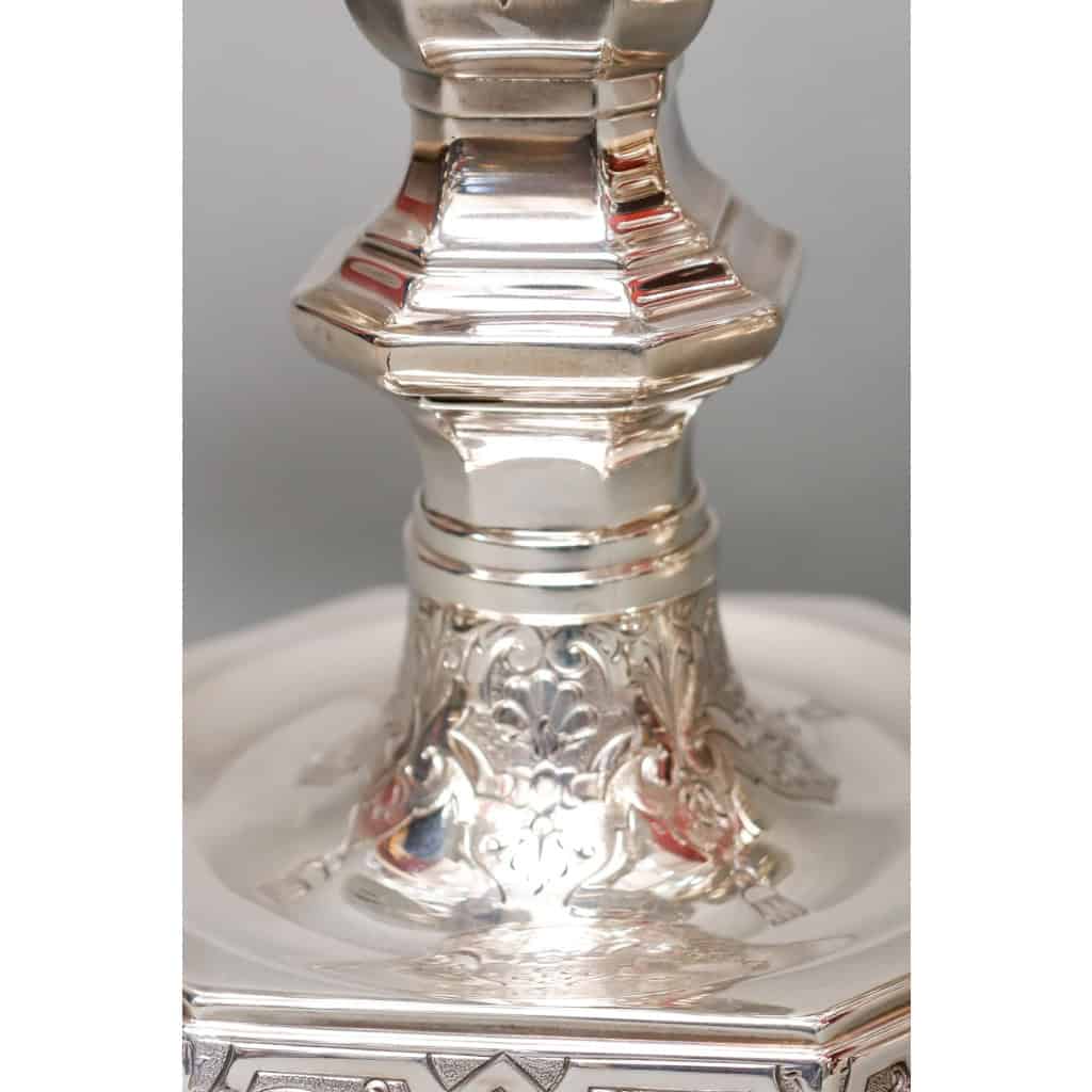 TETARD FRÈRES – PAIRE DE CANDÉLABRES BAS EN ARGENT MASSIF CIRCA 1930 | Biron TETARD FRÈRES - PAIRE DE CANDÉLABRES BAS EN ARGENT MASSIF CIRCA 1930