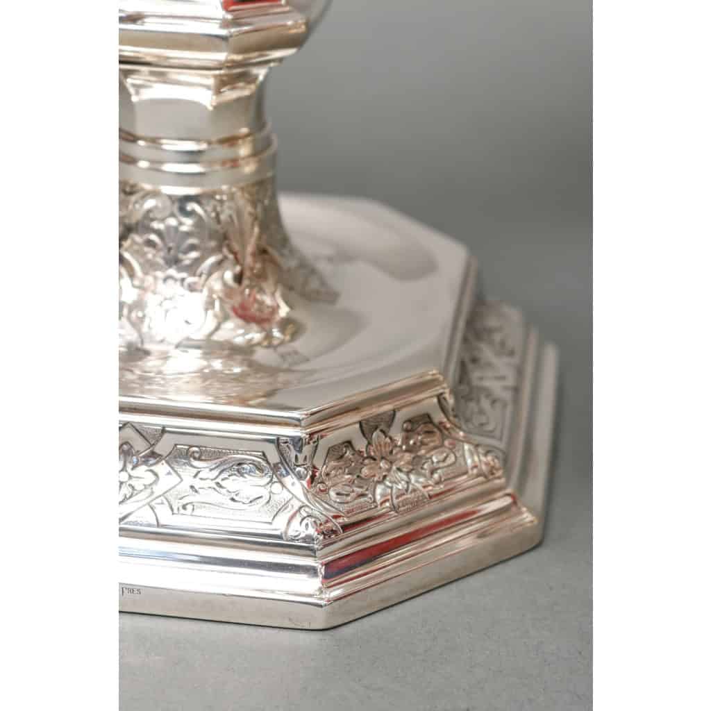TETARD FRÈRES – PAIRE DE CANDÉLABRES BAS EN ARGENT MASSIF CIRCA 1930 | Biron TETARD FRÈRES - PAIRE DE CANDÉLABRES BAS EN ARGENT MASSIF CIRCA 1930