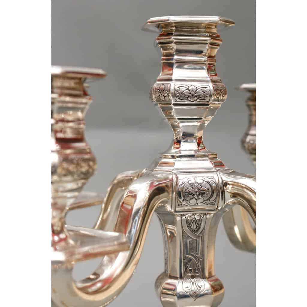 TETARD FRÈRES – PAIRE DE CANDÉLABRES BAS EN ARGENT MASSIF CIRCA 1930 | Biron TETARD FRÈRES - PAIRE DE CANDÉLABRES BAS EN ARGENT MASSIF CIRCA 1930