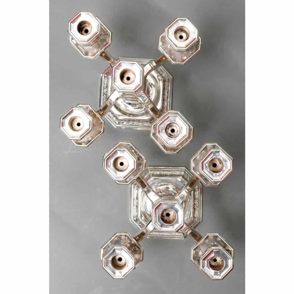 TETARD FRÈRES – PAIRE DE CANDÉLABRES BAS EN ARGENT MASSIF CIRCA 1930 | Biron TETARD FRÈRES - PAIRE DE CANDÉLABRES BAS EN ARGENT MASSIF CIRCA 1930