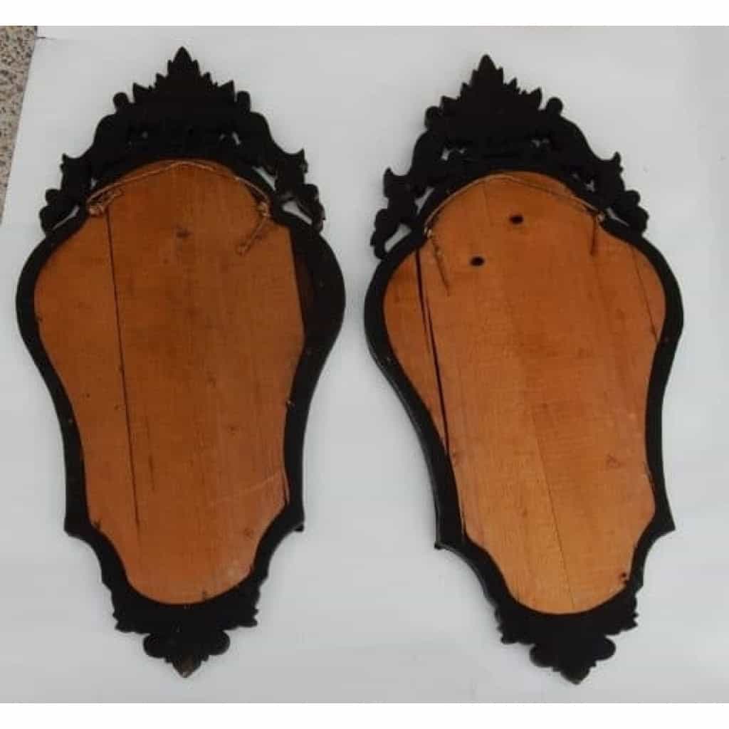 1920/40 Paire De Miroirs Aux Elégantes 4