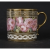 Tasse litron aux Roses XVIIIème, attribuée à Locré 1785 | Biron Tasse litron aux Roses XVIIIème, attribuée à Locré 1785