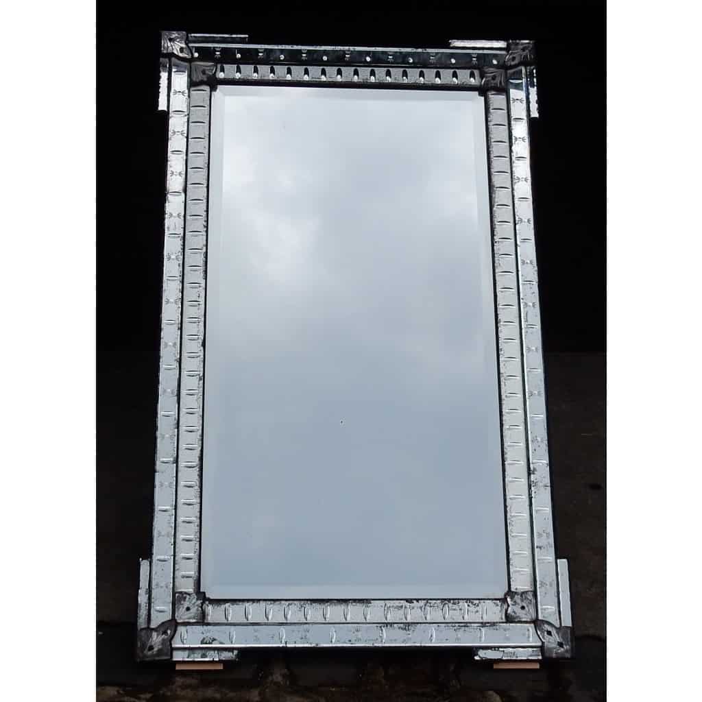 1900′ Miroir Venise a Bulles Ovales et Fleurs |||||||||