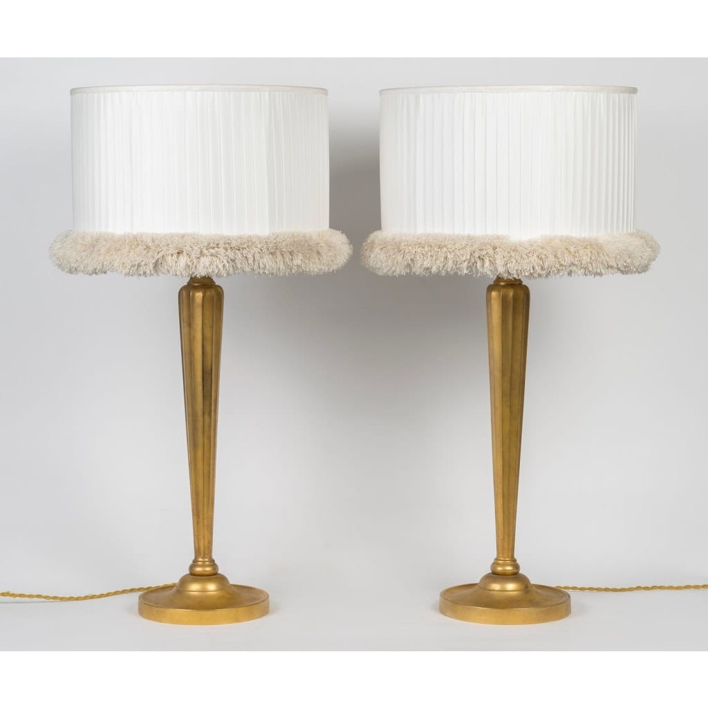 Paire de Lampes de Table Art Déco par Genet & Michon circa 1925 | Biron Paire de Lampes de Table Art Déco par Genet & Michon circa 1925
