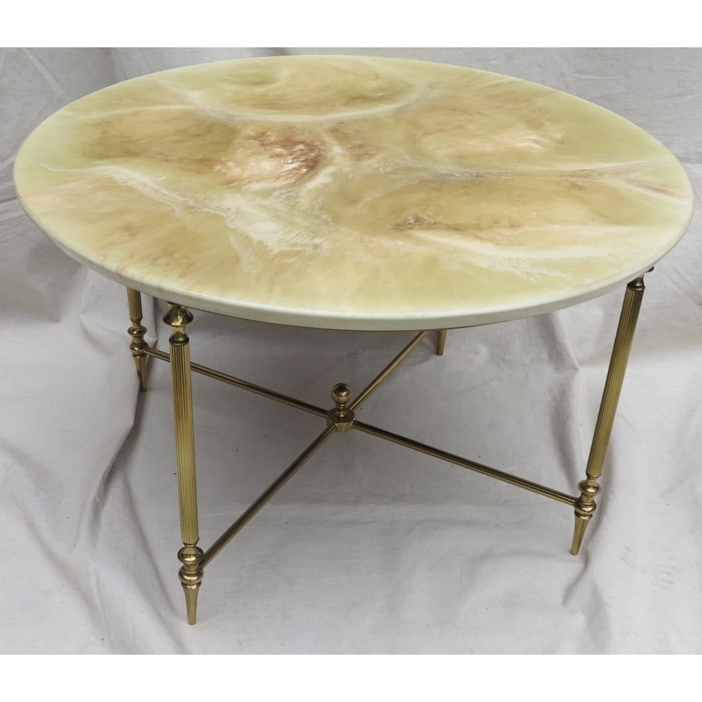1950/70′ Table Basse Maison Baguès en Bronze et ses 4 Tables en Angles