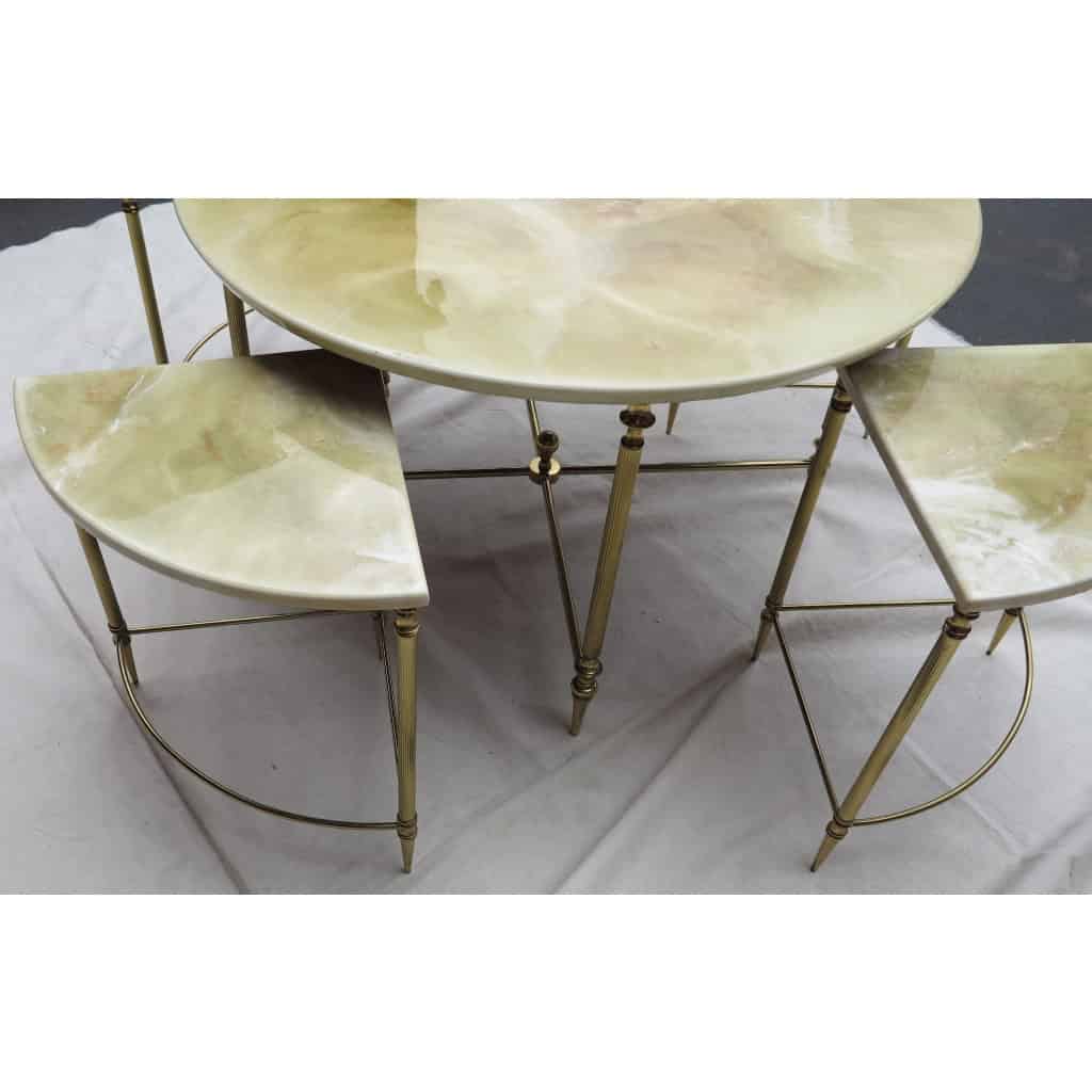1950/70′ Table Basse Maison Baguès en Bronze et ses 4 Tables en Angles