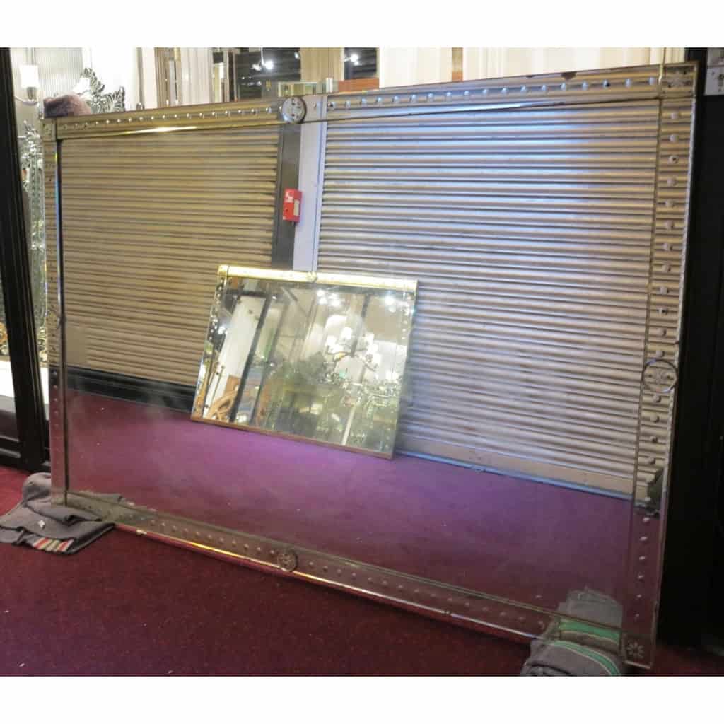 1900′ Miroir Vénitien à Bulles 254 X 173 cm Cabochons Carrés Et Ronds | Biron ||||||||