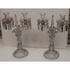 1880′ Paire de Chandeliers Baccarat Cristal Teinté Socles Bosses Rondes | Biron |||||||