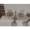 1880′ Paire de Chandeliers Baccarat Cristal Teinté Socles Bosses Rondes | Biron 1880′ Paire de Chandeliers Baccarat Cristal Teinté Socles Bosses Rondes