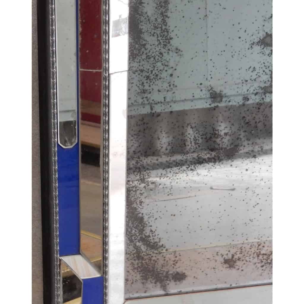 1970/80 Paire De Miroirs Venise Style Louis 14 Avec Ornements En Verre Bleu 13