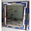 1970/80 Paire De Miroirs Venise Style Louis 14 Avec Ornements En Verre Bleu 15