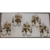 1970′ Série de 5 Appliques aux Plantins Style Maison Jansen | Biron |||||||