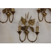 1970′ Série de 5 Appliques aux Plantins Style Maison Jansen | Biron 1970' Série de 5 Appliques aux Plantins Style Maison Jansen