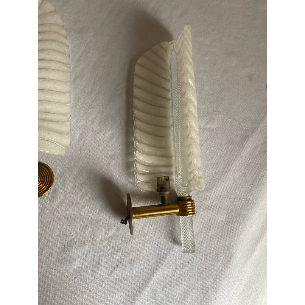 1950/70 Paire D’Appliques Style BAROVIER & TOSO Ou Véronèse Pour Arbus en Cristal de Murano | Biron 1950/70 Paire D’Appliques Style BAROVIER & TOSO Ou Véronèse Pour Arbus en Cristal de Murano