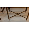 1970′ Paire de Séries de 3 Tables Gigognes Style Maison Baguès Décor Bambou en Bronze Doré Plateaux Laque de Chine Noire Décor de Fleurs Avec Oiseaux | Biron 1970' Paire de Séries de 3 Tables Gigognes Style Maison Baguès Décor Bambou en Bronze Doré Plateaux Laque de Chine Noire Décor de Fleurs Avec Oiseaux