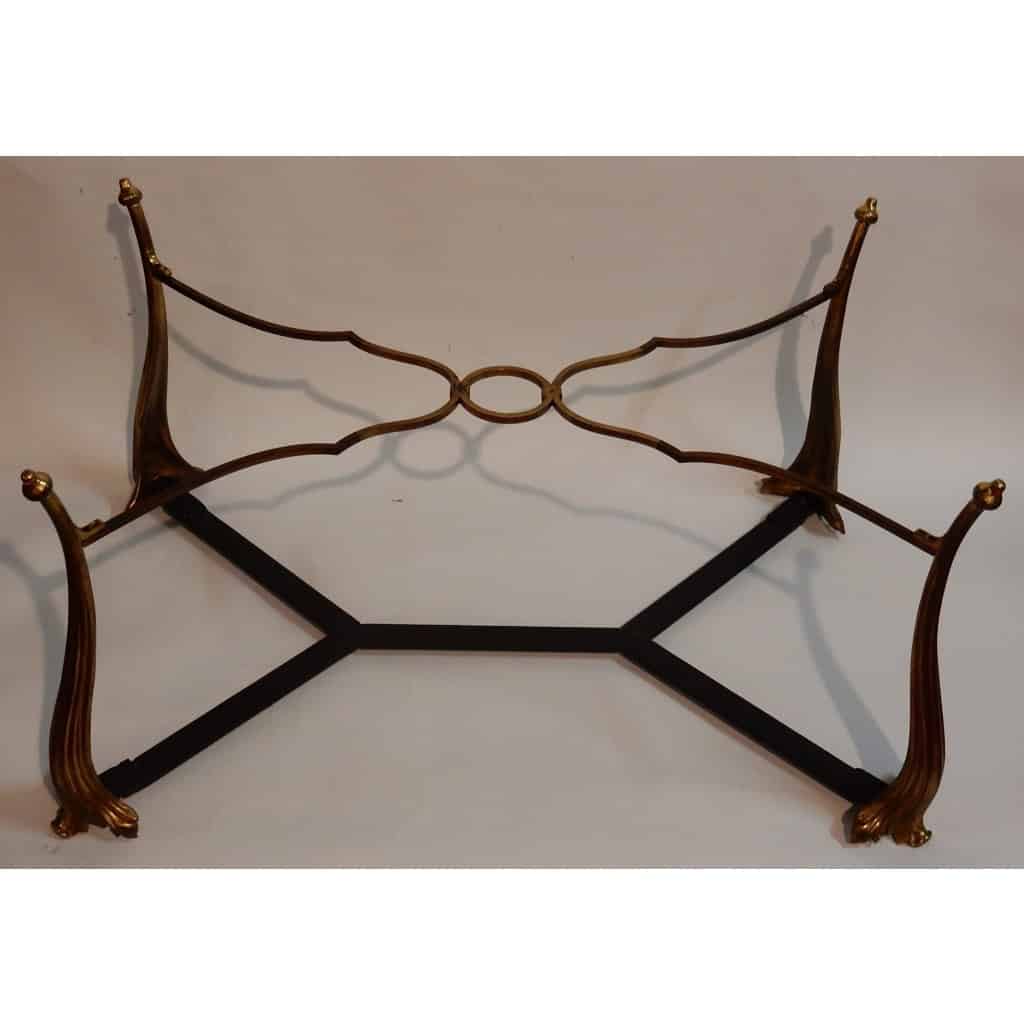1940/50 Table Basse Plateau Laque de Chine Maison Baguès en Bronze