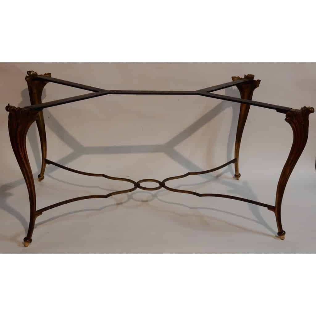1940/50 Table Basse Plateau Laque de Chine Maison Baguès en Bronze