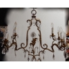1950/70′ Lustre En Métal Doré 10 Ampoules Décor De Fleurs Style Maison Baguès | Biron |||||||||