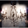 1950/70′ Lustre En Métal Doré 10 Ampoules Décor De Fleurs Style Maison Baguès | Biron 1950/70′ Lustre En Métal Doré 10 Ampoules Décor De Fleurs Style Maison Baguès