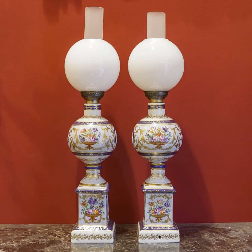 Le Tallec « Paire de Lampes » Baron Jourdan bleu | Biron Le Tallec "Paire de Lampes " Baron Jourdan bleu