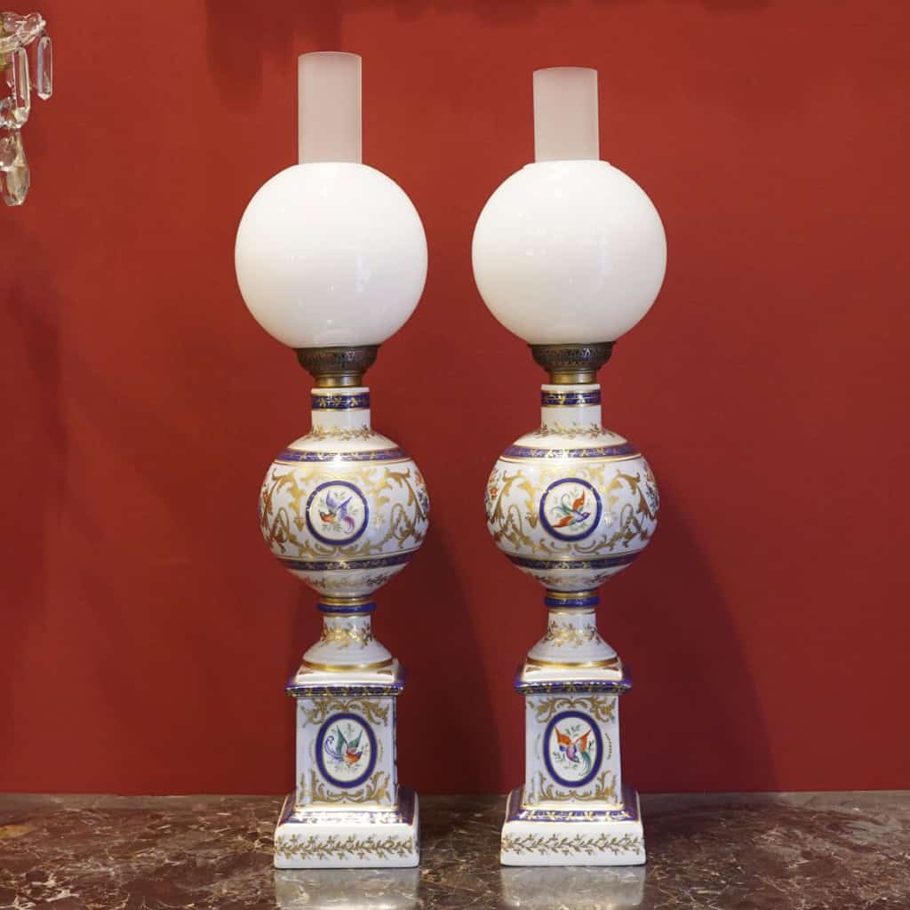 Le Tallec « Paire de Lampes » Baron Jourdan bleu | Biron Le Tallec "Paire de Lampes " Baron Jourdan bleu