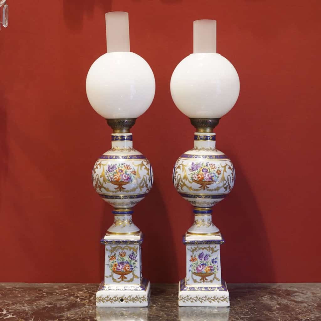 Le Tallec « Paire de Lampes » Baron Jourdan bleu | Biron Le Tallec "Paire de Lampes " Baron Jourdan bleu
