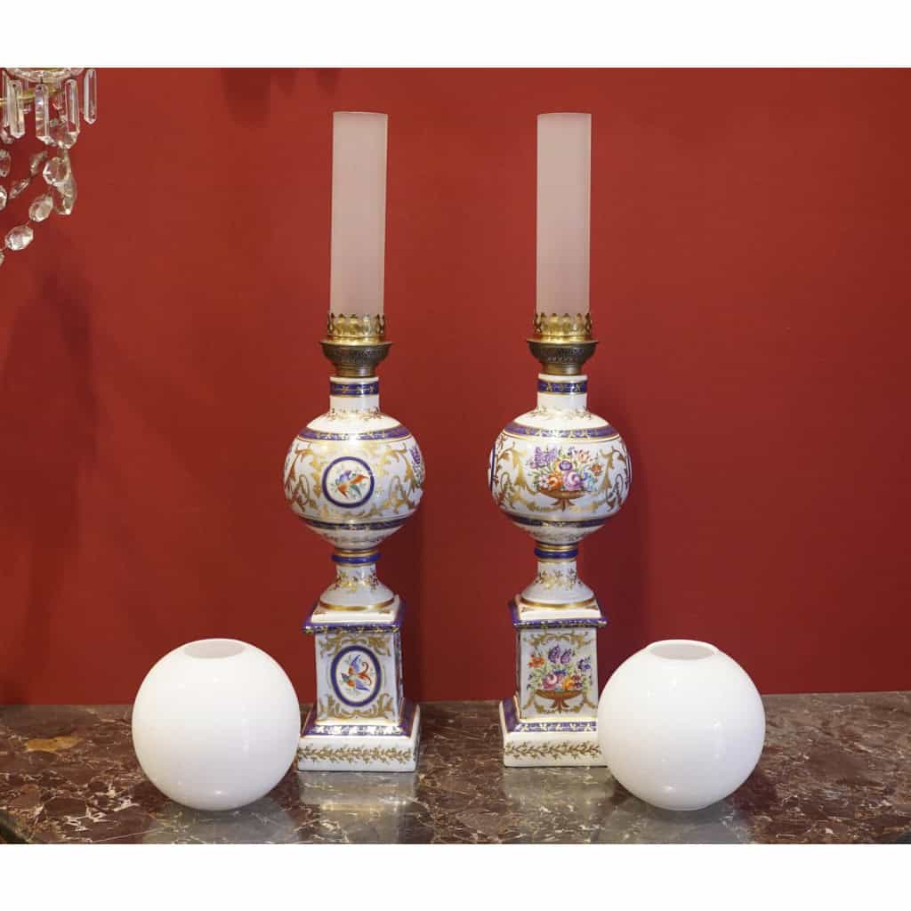Le Tallec « Paire de Lampes » Baron Jourdan bleu | Biron Le Tallec "Paire de Lampes " Baron Jourdan bleu