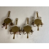 1950/70′ 2 Paires d’Appliques en Bronze Doré Avec Miroir Convexe Signées Petitot | Biron 1950/70′ 2 Paires d’Appliques en Bronze Doré Avec Miroir Convexe Signées Petitot