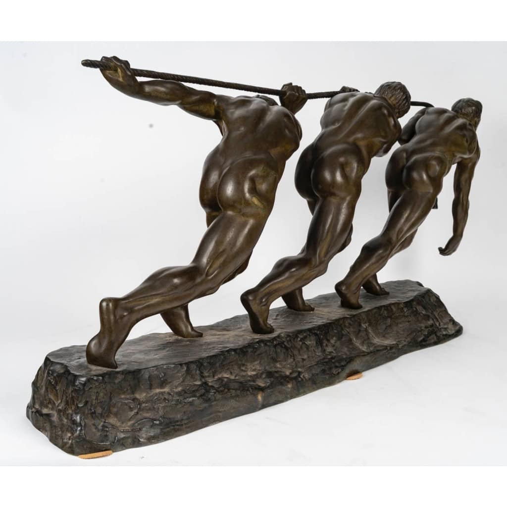 Maurice Guiraud-Riviere (1881-1947), « Les Trois Haleurs ou la Force » | Biron Maurice Guiraud-Riviere (1881-1947), « Les Trois Haleurs ou la Force »