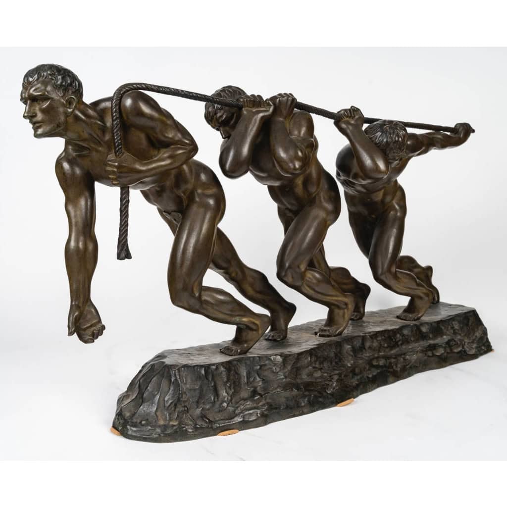 Maurice Guiraud-Riviere (1881-1947), « Les Trois Haleurs ou la Force » | Biron Maurice Guiraud-Riviere (1881-1947), « Les Trois Haleurs ou la Force »