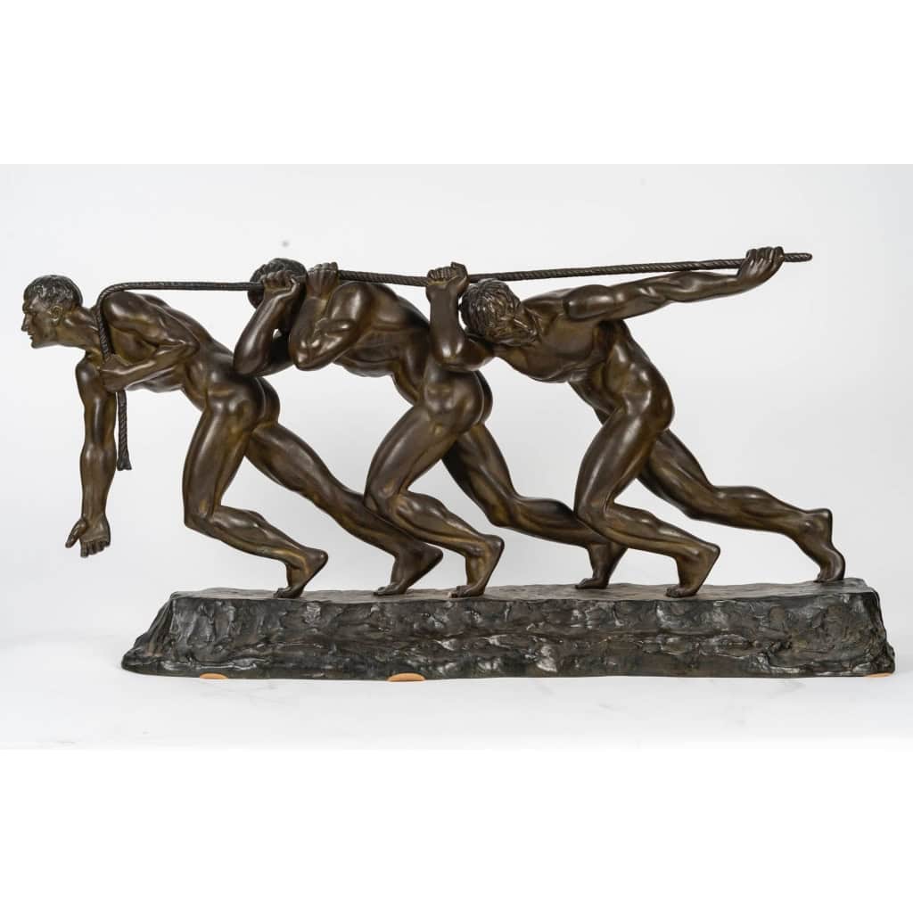 Maurice Guiraud-Riviere (1881-1947), « Les Trois Haleurs ou la Force » | Biron Maurice Guiraud-Riviere (1881-1947), « Les Trois Haleurs ou la Force »