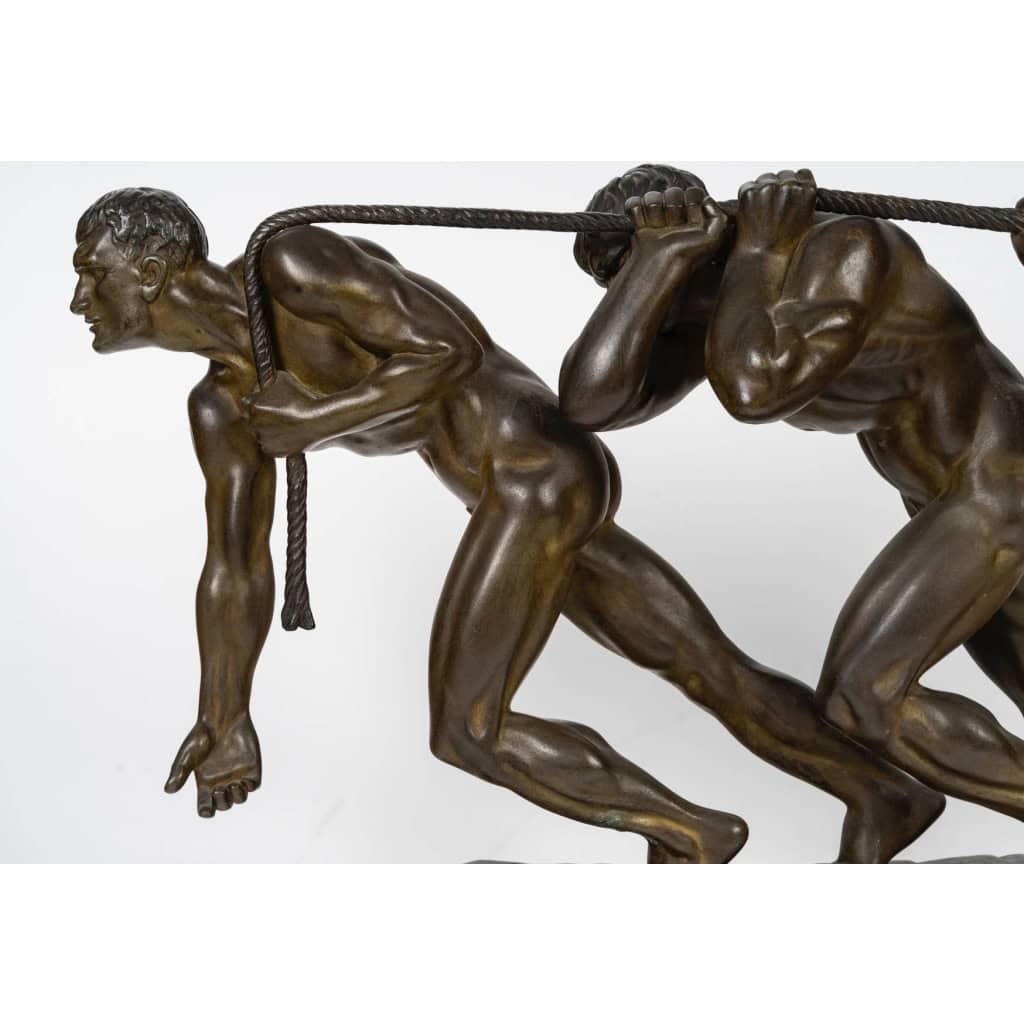 Maurice Guiraud-Riviere (1881-1947), « Les Trois Haleurs ou la Force » | Biron Maurice Guiraud-Riviere (1881-1947), « Les Trois Haleurs ou la Force »