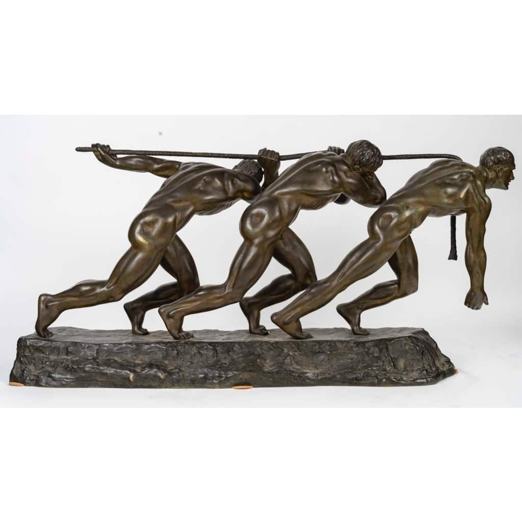 Maurice Guiraud-Riviere (1881-1947), « Les Trois Haleurs ou la Force » | Biron Maurice Guiraud-Riviere (1881-1947), « Les Trois Haleurs ou la Force »