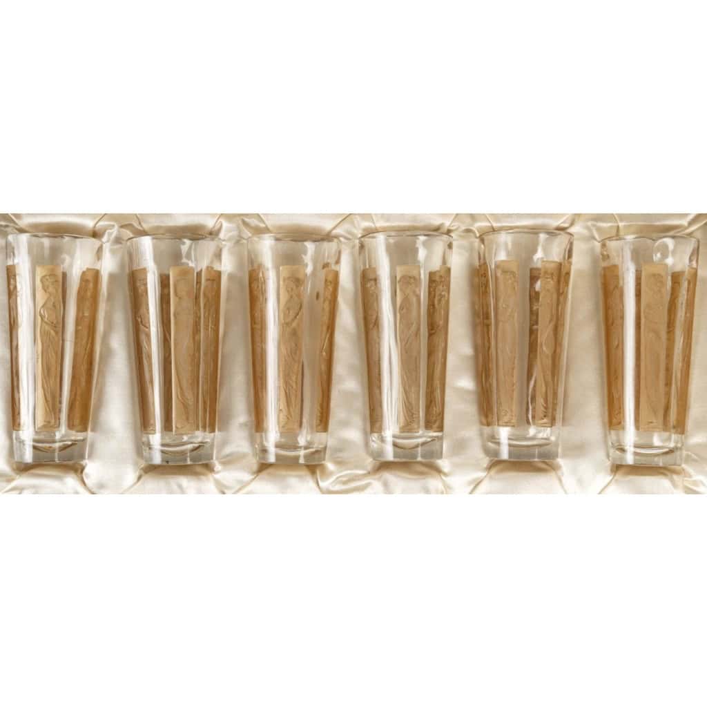 R. Lalique - Série de 6 gobelets "Six figurines" 1911