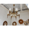 1920/50′ Paire De Lustres Bronze et Laiton Avec Flèche Style Arbus Par Maison Jansen 6 Ampoules