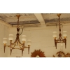 1920/50′ Paire De Lustres Bronze et Laiton Avec Flèche Style Arbus Par Maison Jansen 6 Ampoules