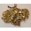 1900′ Lustre Boule de Gui en Bronze Art Nouveau a 3 Lampes | Biron |||||||||