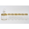 Suite de 6 gobelets et 1 carafe « Thistle » cristal gravé doré de SAINT LOUIS | Biron |||||||||