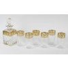 Suite de 6 gobelets et 1 carafe « Thistle » cristal gravé doré de SAINT LOUIS | Biron Suite de 6 gobelets et 1 carafe « Thistle » cristal gravé doré de SAINT LOUIS
