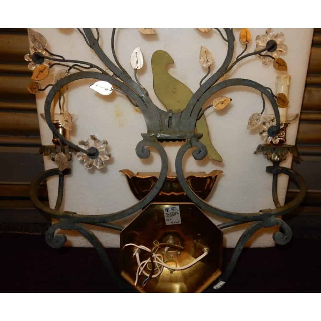 1970′ Paire d’Appliques Banci à la Perruche Style Maison Baguès