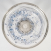 Vase Cornet "Libellules, Fleurettes et Nœuds" verre blanc émaillé bleu et blanc d'Emile GALLE