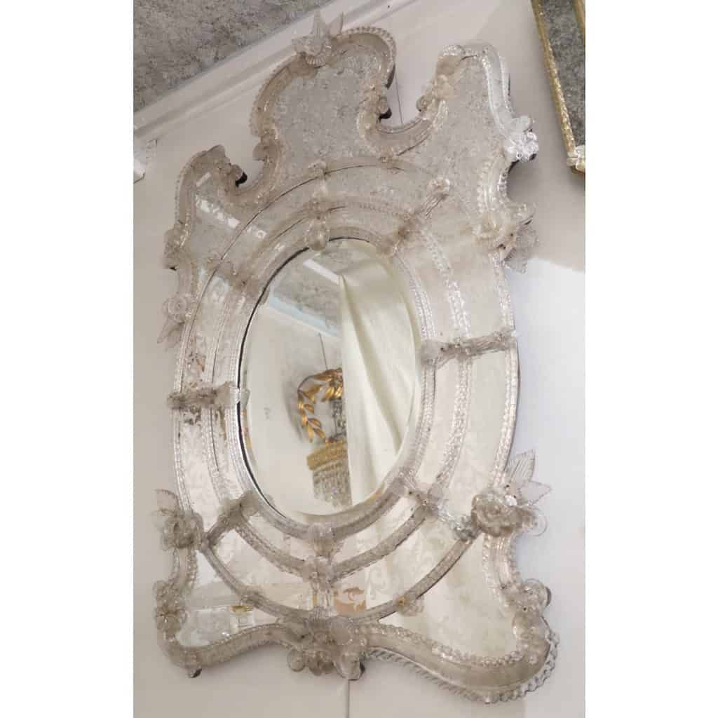 1950′ Miroir Murano Centre Ovale Biseauté | Biron 1950′ Miroir Murano Centre Ovale Biseauté