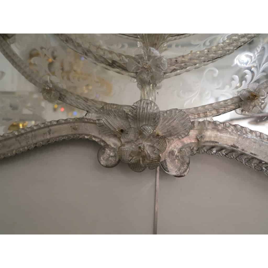 1950′ Miroir Murano Centre Ovale Biseauté | Biron 1950′ Miroir Murano Centre Ovale Biseauté