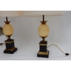 1950/70 Paire de Lampes en Marbre Noir et Oeuf d’Autruche Maison Jansen | Biron 1950/70 Paire de Lampes en Marbre Noir et Oeuf d’Autruche Maison Jansen
