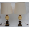 1950/70 Paire de Lampes en Marbre Noir et Oeuf d’Autruche Maison Jansen | Biron 1950/70 Paire de Lampes en Marbre Noir et Oeuf d’Autruche Maison Jansen