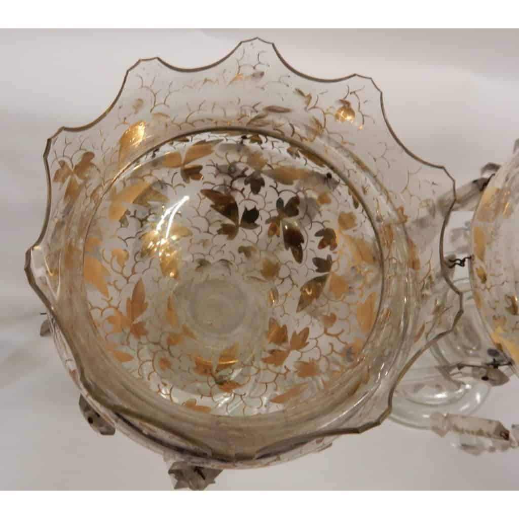 1880′ Paire de Porte Ananas Baccarat Décor à l’Or | Biron 1880′ Paire de Porte Ananas Baccarat Décor à l’Or