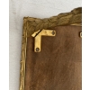 1970′ Paire De Bouts De Canapé Maison Charles , Jansen Ou Baguès Décor Palmier en Bronze Doré avec Plateaux Miroirs Vieillis