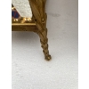 1970′ Paire De Bouts De Canapé Maison Charles , Jansen Ou Baguès Décor Palmier en Bronze Doré avec Plateaux Miroirs Vieillis