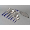 Ménagère « Talisman » métal argenté & laque de Chine bleue de CHRISTOFLE – 85 Pièces | Biron ||||||||