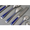 Ménagère « Talisman » métal argenté & laque de Chine bleue de CHRISTOFLE – 85 Pièces | Biron Ménagère "Talisman" métal argenté & laque de Chine bleue de CHRISTOFLE - 85 Pièces